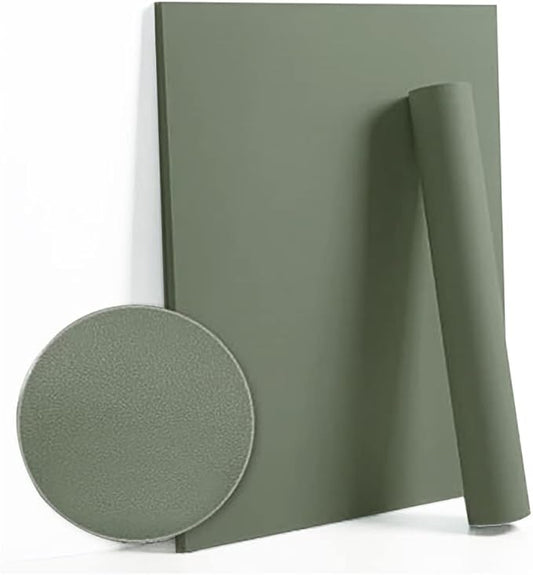 Dimoon 236''x17.7'' Green Peel and Stick Wallpaper Contact Paper Modern Self Adhesive Wall Paper Removable Renter Friendly Textured Solid Color Shelf Cabinet Vinyl Roll (236''x17.7'',Leaf Green)