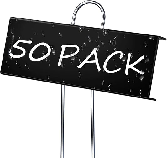 50 Pack Metal Plant Labels for Outdoor Garden Waterproof Plant Markers, Labels Garden Markers for Seedlings Herbs Vegetable Greenhouse Gifts, with Pen - Black