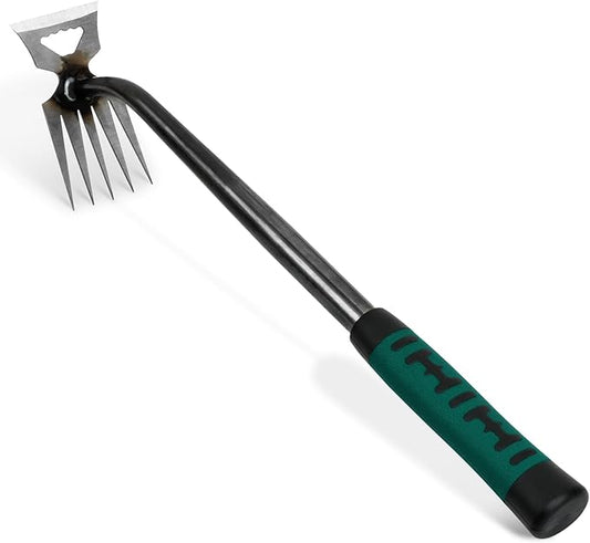 Weed Puller Tool, Time-Saving Garden Tools, Upgraded Hadfield Steel Weeding Tool Multifunctional Weeder, Dandelion Weed Puller Tool Gardening Tools for Yard, 5 Teeth