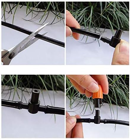 Drip Irrigation kit Plant Watering System Gravity Fed Irrigation Water Drip Setfor Garden Greenhouse Yard Lawn Home or Vacation Use 10M 4/7" Tube 20 Nozzles