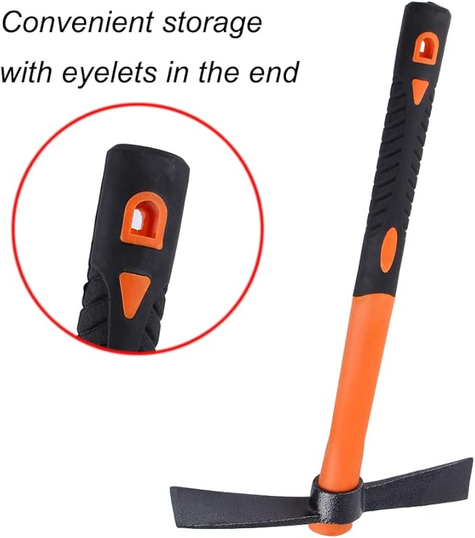 Dual Head Axe Hoe with Heavy Duty Forged Adze and Ergonomic Non-Slip Handle for Gardening, Hunting, Landscaping Outdoor 39mm/15-Inch