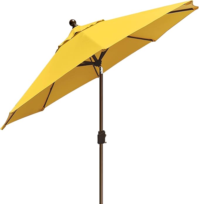 EliteShade USA 10-Year-Non-Fading 9Ft Market Umbrella Patio Umbrella Outdoor Table Umbrella with Ventilation, Sunflower Yellow