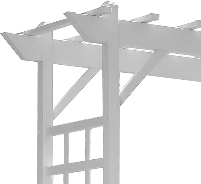 Dura-Trel PVC Garden Arbor, Arch Support for Climbing Plants, Providence, White, 64" x 85"