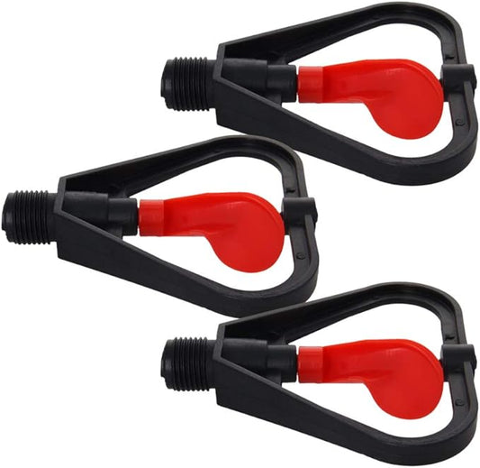 MroMax Butterfly Rotating Sprinkler, 1/2BSPF Thread Plastic Micro Atomizing Nozzle for Garden Irrigation, 3Pcs (Black&Red)