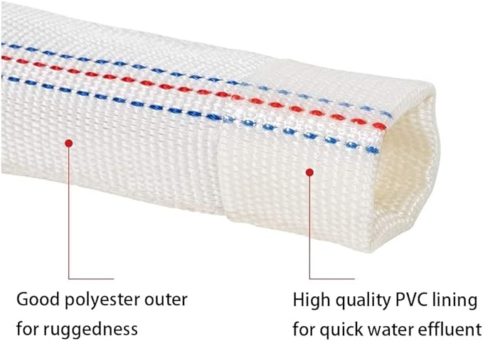 1" 30M-98FT Lay-Flat Hose Water Pool Cleaning Belt Discharge Pump Hose With Aluminum Clamps Fittings Fire Hose Length Connection Pump Hose for House,Garden,Irrigation, Water pumping hose Firehose