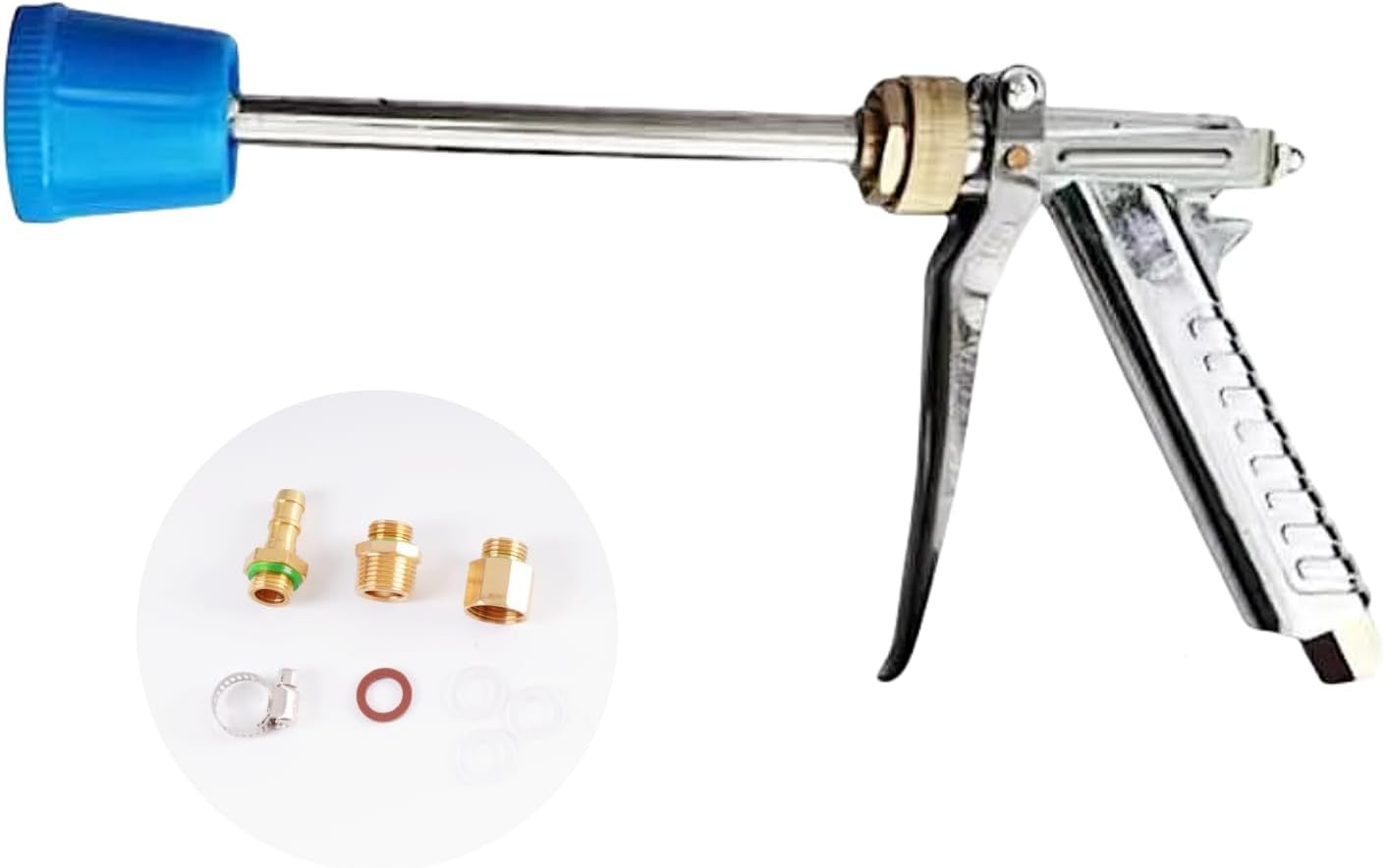 Agricultural Spray Guns, Fruit Tree Sprinkler, Electric Spray, High-Pressure Spray, Long Rod, Even Spray, Direct Spray, Lrrigation and Cleaning (Blue headed alloy spray gun)