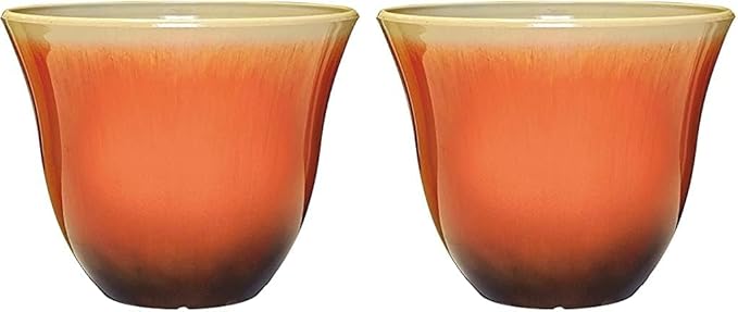 Classic Home and Garden Honeysuckle Resin Flower Pot Planter, Tequila Sunrise, 15" (Pack of 2)