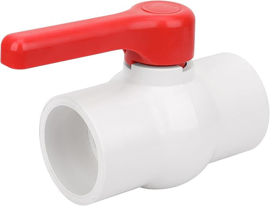 2-1/2" PVC Ball Valve Water Pipe Shut-off Valve Socket with Red T-Handle for Cold Water Supply lines, Irrigation Pipe fitting System(Socket x Socket), 2.50" PVC Water Shut-off Valves Fitting, SCH40