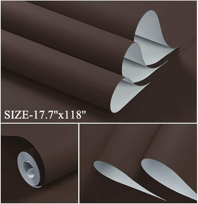 Dimoon 110''x17.7'' Grey Peel and Stick Wallpaper Contact Paper Modern Self Adhesive Wall Paper Removable Renter Friendly Textured Solid Color Shelf Cabinet Vinyl Roll (110''x17.7'',Dark Grey)