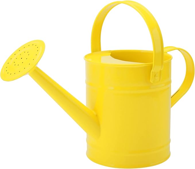 Finderomend Metal Watering Can 1.5L/51oz, Iron Art for Outdoor Plants, Yellow
