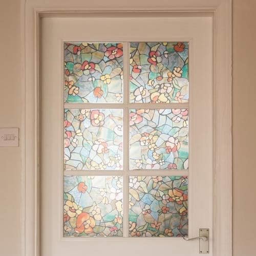 d-c-fix 346-0431-2PK Self-Adhesive Privacy Glass Window Film, Venetian Garden, 17" x 78" Roll, 2-Pack