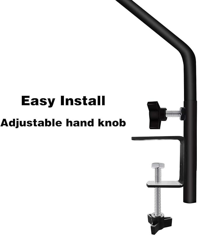 ERYTLLY Heavy Duty Deck Hook, Extensible and Adjustable Deck Hook with 2" Non Slip Horizontal Clamp for Hanging Bird Feeder, Plants, Suet Baskets,Wind Chimes,Lanterns and More