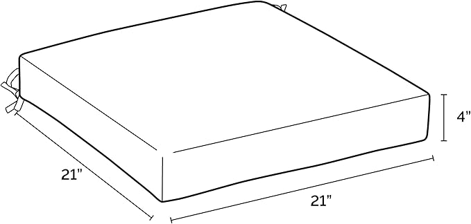 Arden Selections Outdoor Wicker Chair Cushion, 20 x 18, Rain-Proof, Fade Resistant 21 x 21, Ruby Red Leala (Pack of 4)