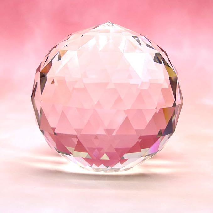 Clear Crystal Suncatcher Ball Prism Glass Sphere Faceted Gazing Ball Rainbow Maker Window Prisms Suncatcher for Window, Sun Catcher(80mm/3.15inch)