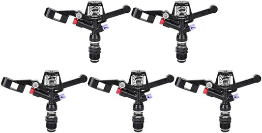 5PCS Garden Impulse Sprinkler Impact Sprinkler for Watering Irrigation, 3/4in DN20 Male Thread