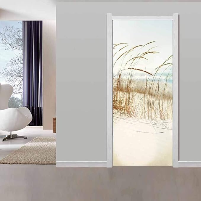 3D Door Stickers - Sirte Dunes - Peel & Stick Wallpaper - Removable PVC - Waterproof - Bedroom & Living Room Decoration - 37.4"x84.6"