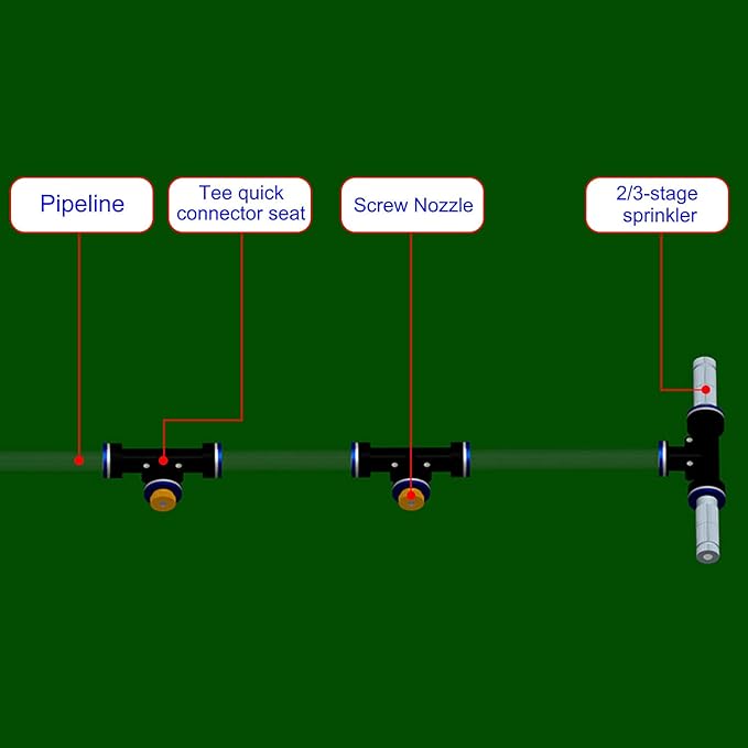 Aopin G 3/16 Brass Misting Nozzles 0.4mm / 0.015" Orifice Atomizing Mister Sprayer Nozzle Suitable For Outdoor Cooling,Garden Irrigation,Fountain, Crop Nutrient Injection, Greenhouse 8 Pcs