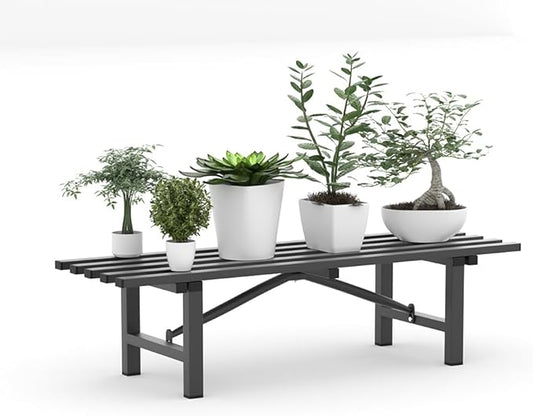 Premium Aluminum Plant Stand - Home Decor & Outdoor Garden Solution with 300 LBS Capacity, L37.8 x W11.4 x H7.9 inch