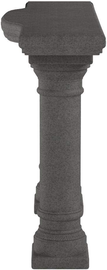 Emsco Group 2316 Lightweight Natural Sandstone Garden Shelf with Columns, 48", Granite