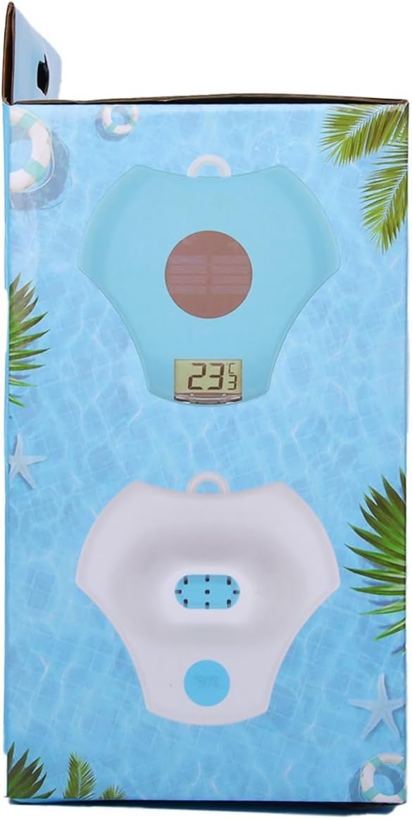 BALDR Pool Thermometer Floating Easy Read, IPX8 Waterproof, Solar Powered Digital Pool Thermometer with LCD Screen,Suitable for Swimming Pool/Hot Tub/Hot Spring/Aquarium (Blue)