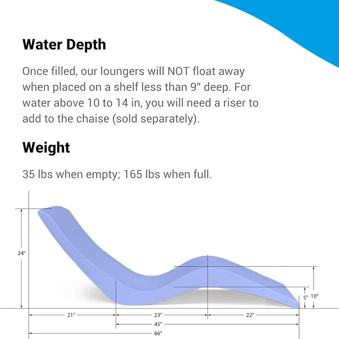 Aqua Outdoors - in-Pool Chaise Lounger - Inside Pool & Sun Shelf Lounge Chair - Designed for Water Depths Up to 9” - Compatible with All Types - Poolside & Sun Deck Tanning - Coral Reef