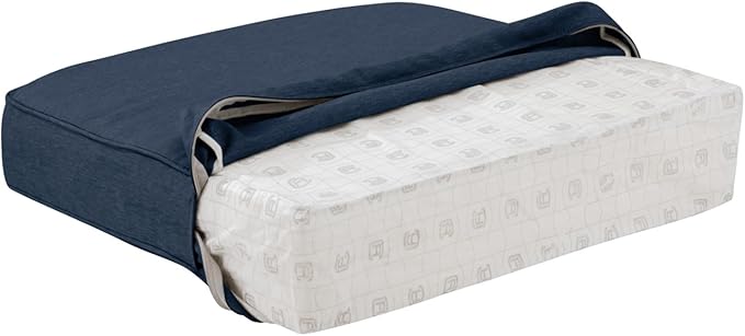 Classic Accessories Montlake Water-Resistant 23 x 20 x 4 Inch Patio Lounge Back Cushion, Heather Indigo Blue, Outdoor Loveseat Cushions