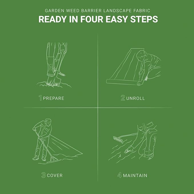 ECOgardener Premium 5oz Landscape Fabric, 4ft x 250ft Pro Garden Weed Barrier - Durable & Heavy Duty Weed Block Gardening Mat, Easy Setup & Superior Weed Control, Eco-Friendly & Convenient Design