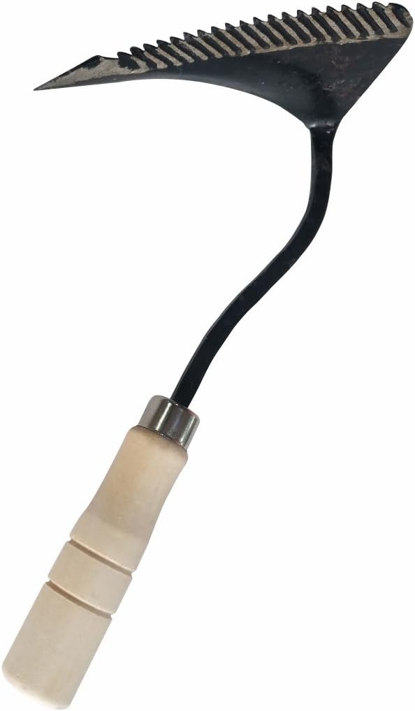 GARASANI Sawtooth Hand Plow Hoe Korean Style Ho-Mi - Best Organic Gardening (Sawtooth)