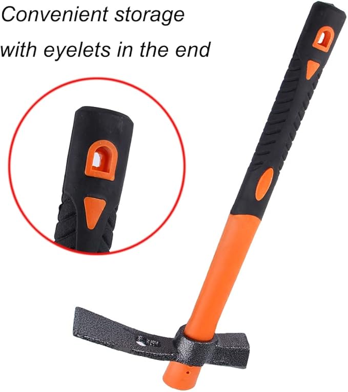 Dual Head Hammer Hoe with Heavy Duty Forged Adze and Ergonomic Non-Slip Handle for Gardening, Hunting, Landscaping Outdoor 39mm/15-Inch