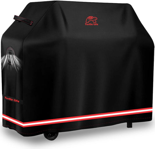 BBQ Grill Cover, 72 Inch Heavy Duty Waterproof 4-6 Burner Barbecue Gas Grill Covers for Weber Genesis Char-Broil Deluxe, Black