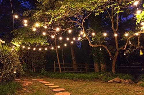 GOOTHY 50Ft LED String Lights, G40 LED Outdoor String Lights with 22 Shatterproof Globe LED Bulbs (2 Spare), Indoor/Outdoor Decoration String Lights for Patio Garden Bistro Backyard -White Wire