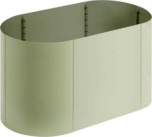 Worth Garden Heavy Duty Galvanized Steel Raised Garden Bed Kit with Powder Coated Olive Green Finish - 48" L. x 24" W. x24 H. - Metal Planter Box for Vegetables, Flowers, Herbs - Outdoor Gardening