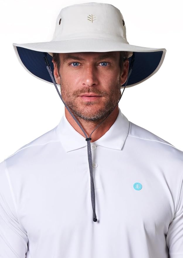 Men's Shapeable Wide Brim Hat - UPF 50 Sun Protection - Maximum Coverage on Your Next Adventure - Sun Fearless Leo Hat