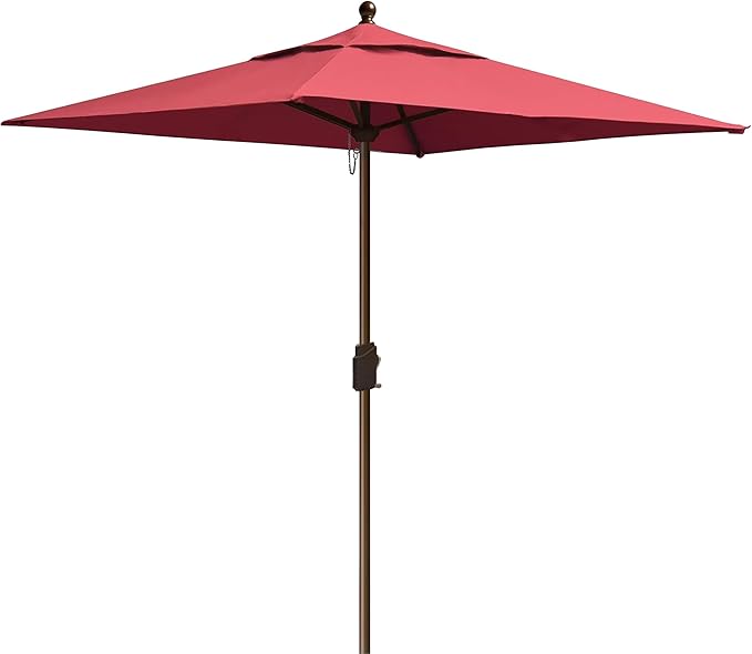 EliteShade USA 10-Year-Non-Fading 6x6Ft Square Market Umbrella Patio Outdoor Table Umbrella with Ventilation, Burgundy