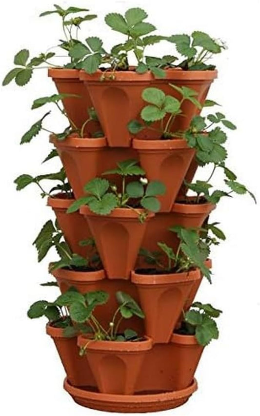 Mr. Stacky 5-Tier Strawberry Planter Pot, 5 Pots