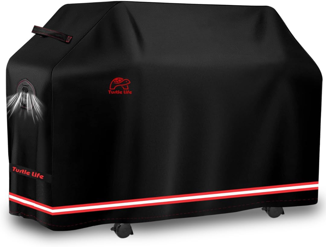 BBQ Grill Cover, 76-83 Inch Adjustable Heavy Duty Waterproof 6 or More Burner Barbecue Gas Grill Covers for Weber Summit Series Royal Gourmet MG Series, Black