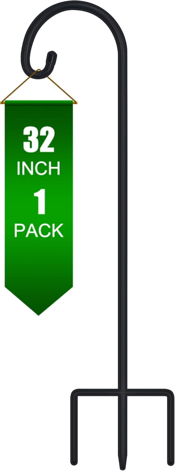 FEED GARDEN Adjustable 32 Inch Small Shepherd Hooks for Outdoor, Garden Hooks for Lanterns, Shepard Hooks for Hanging Plants, Bird Feeders, Solar Lights, Mason Jars, Weddings Decor,1 Pack