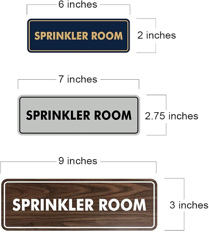 Signs ByLITA Standard Sprinkler Room Sign (Walnut) - Large