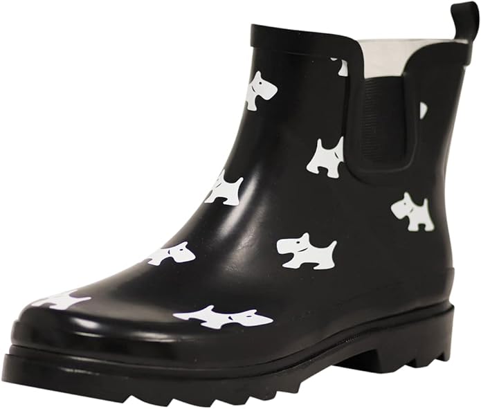 NORTY - Womens Ankle Rain Boots - Ladies Waterproof Winter Spring Garden Boot runs ½ size large