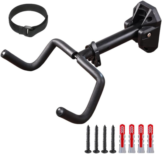 Bicycle Wall Mount Rack, Adjustable Angle, Foldable Design, with Mounting Hardware, Black (Snap fixation)