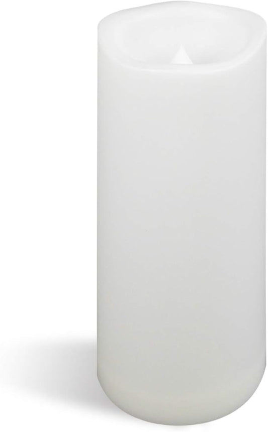 CANDLE CHOICE Waterproof Outdoor Battery Operated Flameless Candle with Timer Large Plastic Resin Bright Flickering Electric LED Pillar Lantern Patio Garden Wedding Christmas Decorations 4”(D)x10”(H)