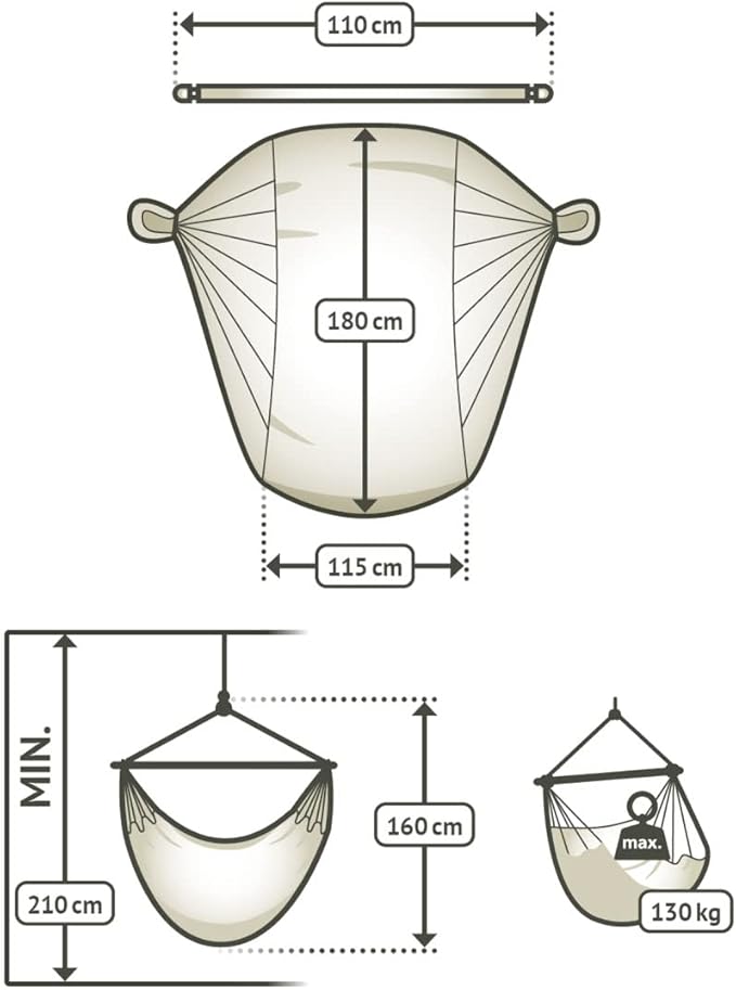 LA SIESTA - Large Comfort Habana Cotton Hammock - Indoor/Outdoor Swing Chair - Max 285 Lbs, Flamingo