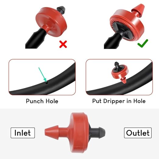 0.5 GPH Pressure Compensating Junior (PCJ) with Barb Outlet Dripper Emitters (50)