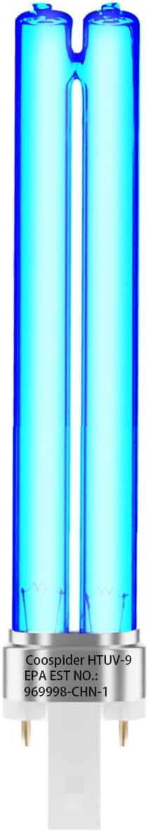 2 pcs 9 WATT UV UVC PL-S9/TUV G23 Base Replacement UV Light Bulb for Outdoor Pond Clarifier Compatible with JUP-01 UVE9 CF400 CF500 UVCP-9 UV Light for Aquarium