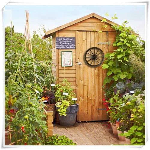 (2 Pieces) 12" Wood Carved Wheel Decor, Western Style Decorative Wagon Wheels for Modern Vintage Home Decor, Suitable for Farmhouse, Living Room, Bookcase, Bar, Garage, Coffee Shop, Studio Decor