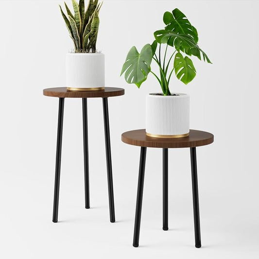 Plant Stand Indoor, Mid Century Plant Holder 2 Pack , Corner Plant Stand Modern Plant Table for Indoor Plants Home & Garden Decor , Outdoor Plant Stands for Patio Garden Office Living Room