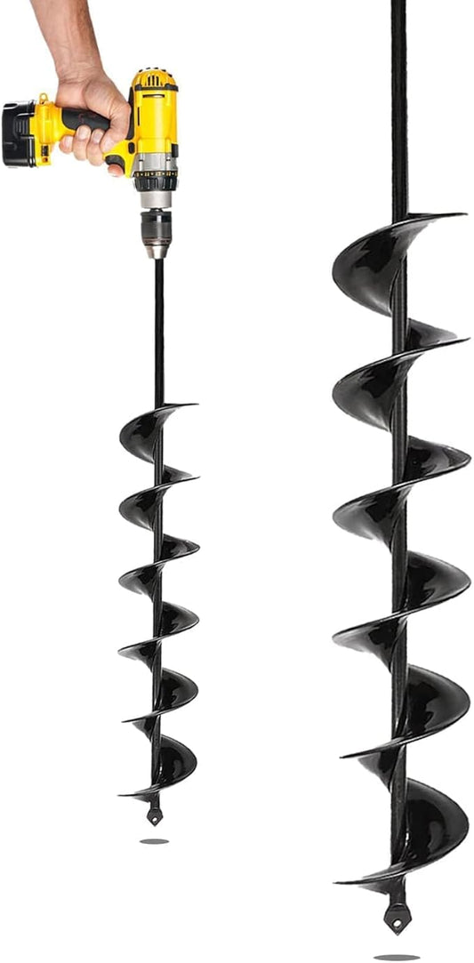Auger Drill Bit for Planting - 3 x 24 inch Plant Auger for Cordless Drill - Bulb Planter Tool for Bulbs Planting&Holes Digging - 3/8" Hex Drive Drill