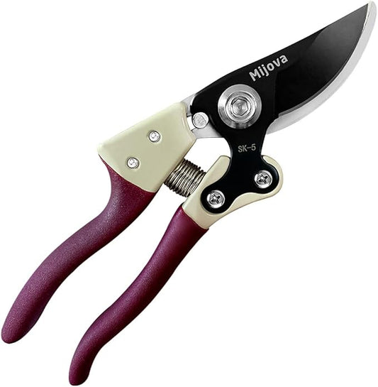 Gardening Scissors, Precision Pruning shears for Branches Shrubs and Vines, High-Carbon SK5 Steel Stays Sharp Longer for Clean Cuts that Promote Plant Health