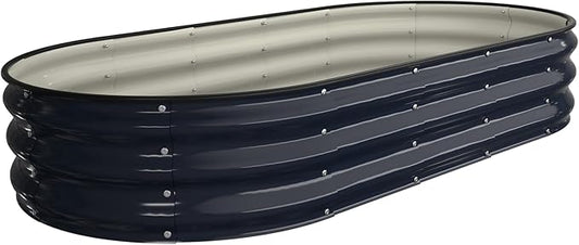 Kesfitt Raised Garden Bed Kit,Outdoor Galvanized Planter Raised Boxes with Safety Edging and Gloves,Large Metal Raised Garden Beds for Gardening Vegetables,Fruits,Flower(6x3x1FT)