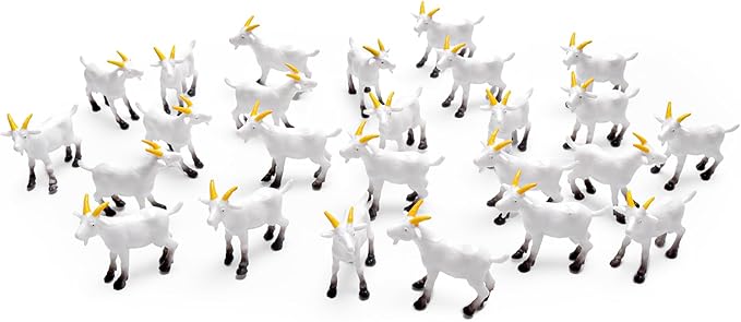 Aydinids 25 Pcs Miniature Goat Figurines Mini Resin Lamb Miniature Lamb Figure Plastic Farm Animal Model for Succulent Planter Moss Landscape DIY Terrarium Fairy Garden